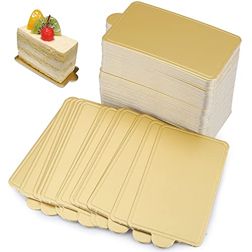 Mini Cake Board 100 Stück Einweg Mousse Kuchen Bretter Dessert Display Tray Tortenunterlage für Hochzeit Geburtstag Kuchen gebäck Dekoration Werkzeug(Quadrat) von Venga amigos
