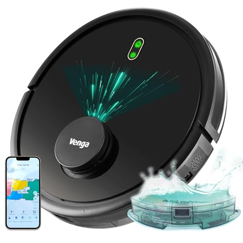 Venga! Roboter-Staubsauger, Bodenreiniger, Lasernavigation, mit App, Schwarz, VG RVC 3002 BK Venga! Roboter-Staubsauger, Bodenreiniger, Lasernavigation, mit App, Schwarz, VG RVC 3002 BK von Venga!