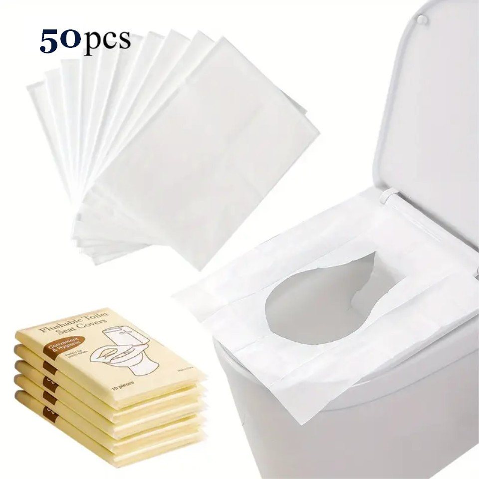 Venicce Love WC-Deckelbezug Einweg Toilettensitzbezug, spülbare WC Toilettenauflage für Unterwegs, beidseitig nutzbar, recyceltes Papier, 50 Stück, hygienisch, praktisch, tragbar Venicce Love WC-Deckelbezug Einweg Toilettensitzbezug, spülbare WC Toilettenauflage für Unterwegs, beidseitig nutzbar, recyceltes Papier, 50 Stück, hygienisch, praktisch, tragbar von Venicce Love