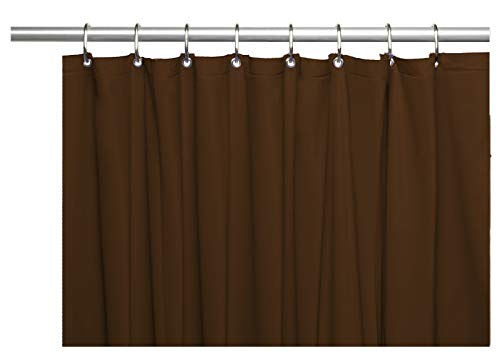 Venice Elegant Home Strapazierfähiger Vinyl-Duschvorhang mit 12 Metallösen dunkelbraun von Venice