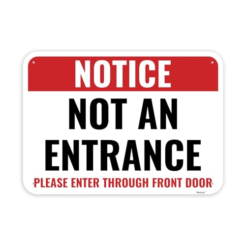 Türschild "Not An Entrance Please Use Front", Aluminium, 35,6 x 25,4 cm, 1 Stück Türschild "Not An Entrance Please Use Front", Aluminium, 35,6 x 25,4 cm, 1 Stück von Venicor