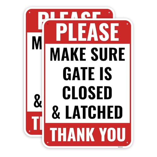 Türschilder, 25,4 x 17,8 cm, Aluminium, Aufschrift "Keep Gate Closed And Locked", 2 Stück Türschilder, 25,4 x 17,8 cm, Aluminium, Aufschrift "Keep Gate Closed And Locked", 2 Stück von Venicor