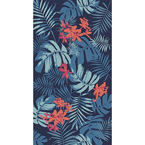 Venilia Anti-Rutsch Teppich exotische Blumen Design, PVC-Weichschaumteppich, Küchenmatte, Bodenmatte, Vinyl Teppich, Küchenläufer, Bodenschutz, 65 x 120cm von Venilia