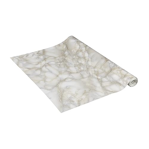 Venilia Klebefolie | Marmor Weiß Steinoptik Weiß | 45 cm x 3 m, Stärke 95μ | selbstklebende Möbel-Folie, Dekofolie, Tapete, Küchenfolie | PVC ohne Phthalate | Made in EU von Venilia