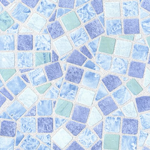 Venilia Klebefolie Mosaik-Optik Blau, Mosaik Fliesen-Optik, Dekofolie, Möbelfolie, Tapeten, selbstklebende Folie, PVC, ohne Phthalate, blau, 45 x 150 cm, Stärke 0,095mm von Venilia