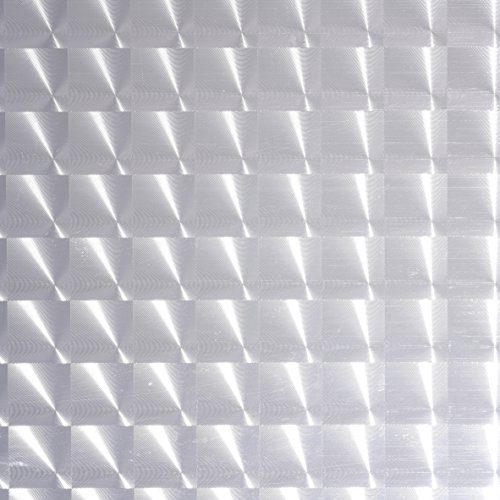 Venilia Fensterfolie statisch Vitrostatic Karo 3D Sichtschutz Folie, PVC, ohne Phthalate, transparent, 45cm x 1,5m, 200µm (Stärke: 0,2mm) von Venilia