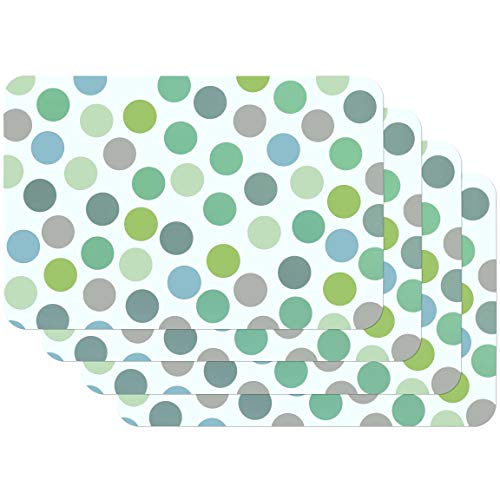 Venilia Tischset Platzset für Esszimmer Confetti Bunt Mint Grün Vintage Punkte-Muster, 4er Set abwischbar Polypropylen, lebensmittelecht 45 x 30 cm, 4 Stück, 59057 von Venilia