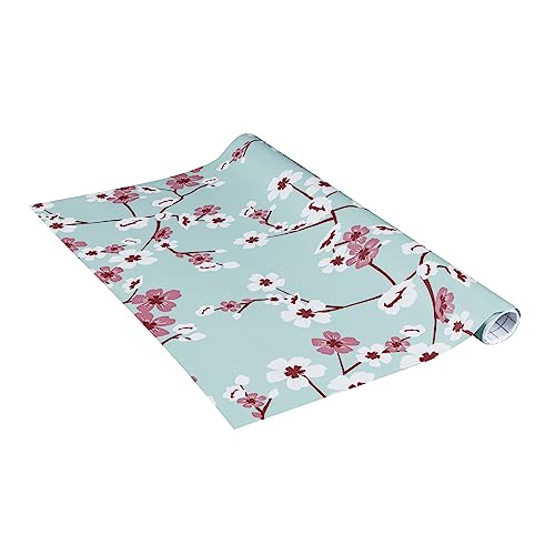 Venilia Klebefolie | Cherry Flowers Kirschblüten Hellblau | 45 cm x 2 m, Stärke 95μ | selbstklebende Möbel-Folie, Dekofolie, Tapete, Küchenfolie | PVC ohne Phthalate | Made in EU von Venilia