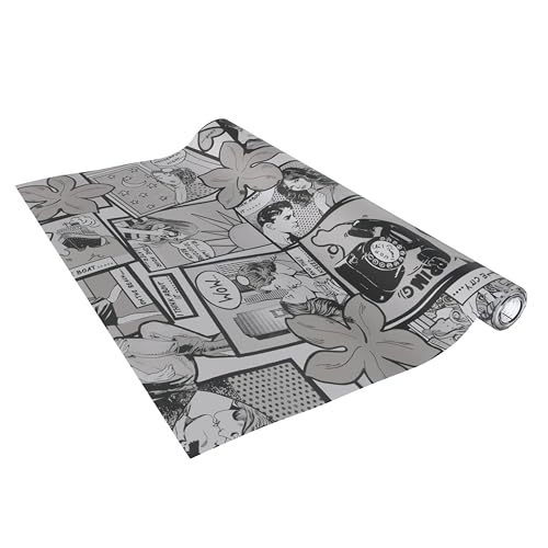 Vénilia Klebefolie Deco Standard, Comic, 45 cm x 2 m, selbstklebende Möbelfolie, Dekofolie, Küchenfolie, Tapete, PVC ohne Phthalate, Made in EU von Venilia
