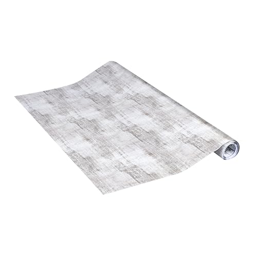 Vénilia Klebefolie Deco Standard, Shabby Holz Grau, 45 cm x 2 m, selbstklebende Möbelfolie, Dekofolie, Küchenfolie, Tapete, PVC ohne Phthalate, Made in EU von Venilia