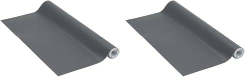 Venilia Klebefolie | Dunkelgrau | Uni Matt Anthrazit Dunkelgrau, 45cm x 2m | selbstklebende Möbel-Folie, Dekofolie, Tapete, Küchenfolie | PVC ohne Phthalate | Made in EU (Packung mit 2) von Venilia