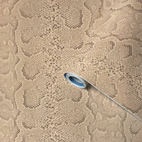 Venilia Klebefolie | Snake Schlangen-Muster Schlangenoptik Beige Braun | 45cm x 1,5m, Stärke 350µ | selbstklebende Möbel-Folie, Dekofolie, Tapete, Küchenfolie | PVC ohne Phthalate | Made in EU von Venilia