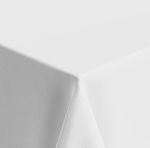 Venilia Tischdecke Uni Weiß, Tischtuch, Tischwäsche, Tischdeko, bügelfrei, aus Polyester, rechteckig, 1,5 x 3m, 59523 von Venilia