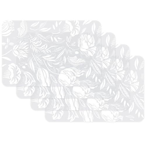 Venilia Tischset Flower, Platzset für Esszimmer, Esstischmatten, Telleruntersetzer, Platzdeckchen, abwischbar, lebensmittelecht, 45 x 30 cm, 4 Stück, 59131 von Venilia