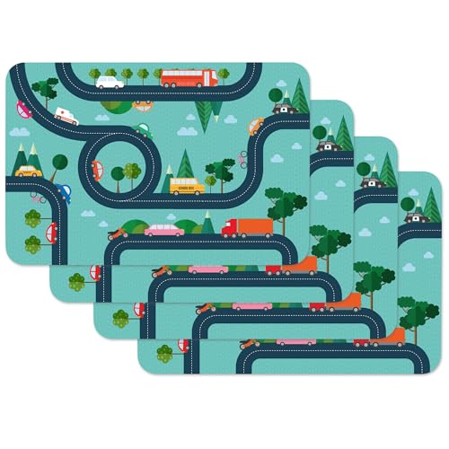 Venilia Tischset Kids Autostraße, Malunterlage, Zeichenunterlage, Platzset für Esszimmer, lebensmittelecht, 45 x 30 cm, 4 Stück, 59108, On The Road Venilia Tischset Kids Autostraße, Malunterlage, Zeichenunterlage, Platzset für Esszimmer, lebensmittelecht, 45 x 30 cm, 4 Stück, 59108, On The Road von Venilia