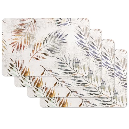 Vénilia Tischset Lapu - Hellgrau Palmenblätter Sommer - 4er Set, 45 cm x 30 cm - Platzsets abwaschbar, Tischschutz, Platzdeckchen, schmutz- und wasserabweisend, lebensmittelecht Vénilia Tischset Lapu - Hellgrau Palmenblätter Sommer - 4er Set, 45 cm x 30 cm - Platzsets abwaschbar, Tischschutz, Platzdeckchen, schmutz- und wasserabweisend, lebensmittelecht von Venilia