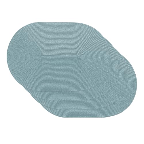Venilia Tischset Platzset Tischwäsche Platzdeckchen für Esszimmer gewebt Oval Muster Blau 4er Set Vinyl, lebensmittelecht, 45 x 30 cm, 4 Stück, 59115 Venilia Tischset Platzset Tischwäsche Platzdeckchen für Esszimmer gewebt Oval Muster Blau 4er Set Vinyl, lebensmittelecht, 45 x 30 cm, 4 Stück, 59115 von Venilia