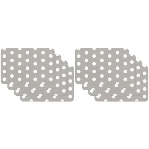 Venilia Tischset Platzset für Esszimmer Grau Punkte-Muster, 4er Set abwischbar Polypropylen, lebensmittelecht 45 x 30 cm, 4 Stück, 59051 (Packung mit 2) von Venilia
