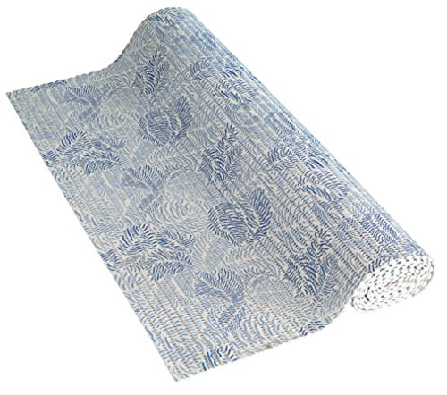 Venilia Weichschaummatte Venisoft Ferns Muster Rutschfester Bodenbelag Duschmatte Anti-Rutschmatte, PVC-Polyester, blau-weiß, 0,5 x 65 x 200 cm, 54796 von Venilia