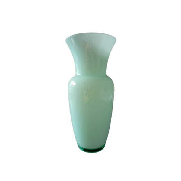 Grüne Murano Glas Opalvase von Paolo Venini, Venini von Venini