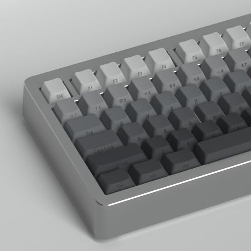 PBT Gradient Keycaps 125 Keys Cherry Profile Heat Sublimation Keycap for Mx Cherry Mechanical Keyboard (Grey Gradient) von Venit Keys
