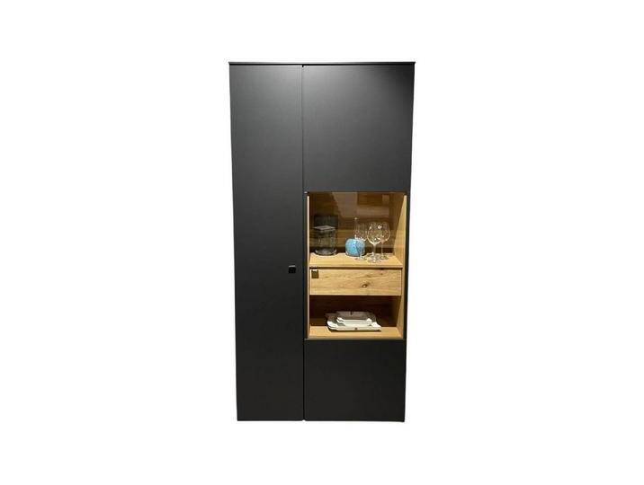 VENJAKOB Standvitrine Vitrine Lumea 7268 3893 R Lack Anthrazit Matt Absetzung Eiche von Venjakob