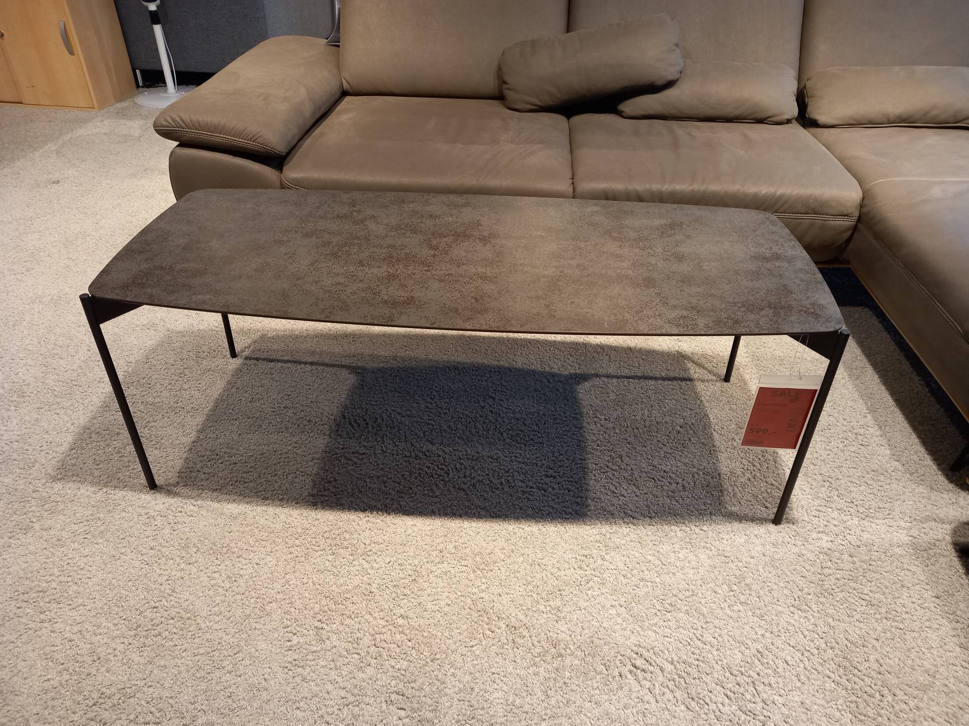 Venjakob Couchtisch RIO ca. 139x60 cm in Gestell schwarz matt von Venjakob