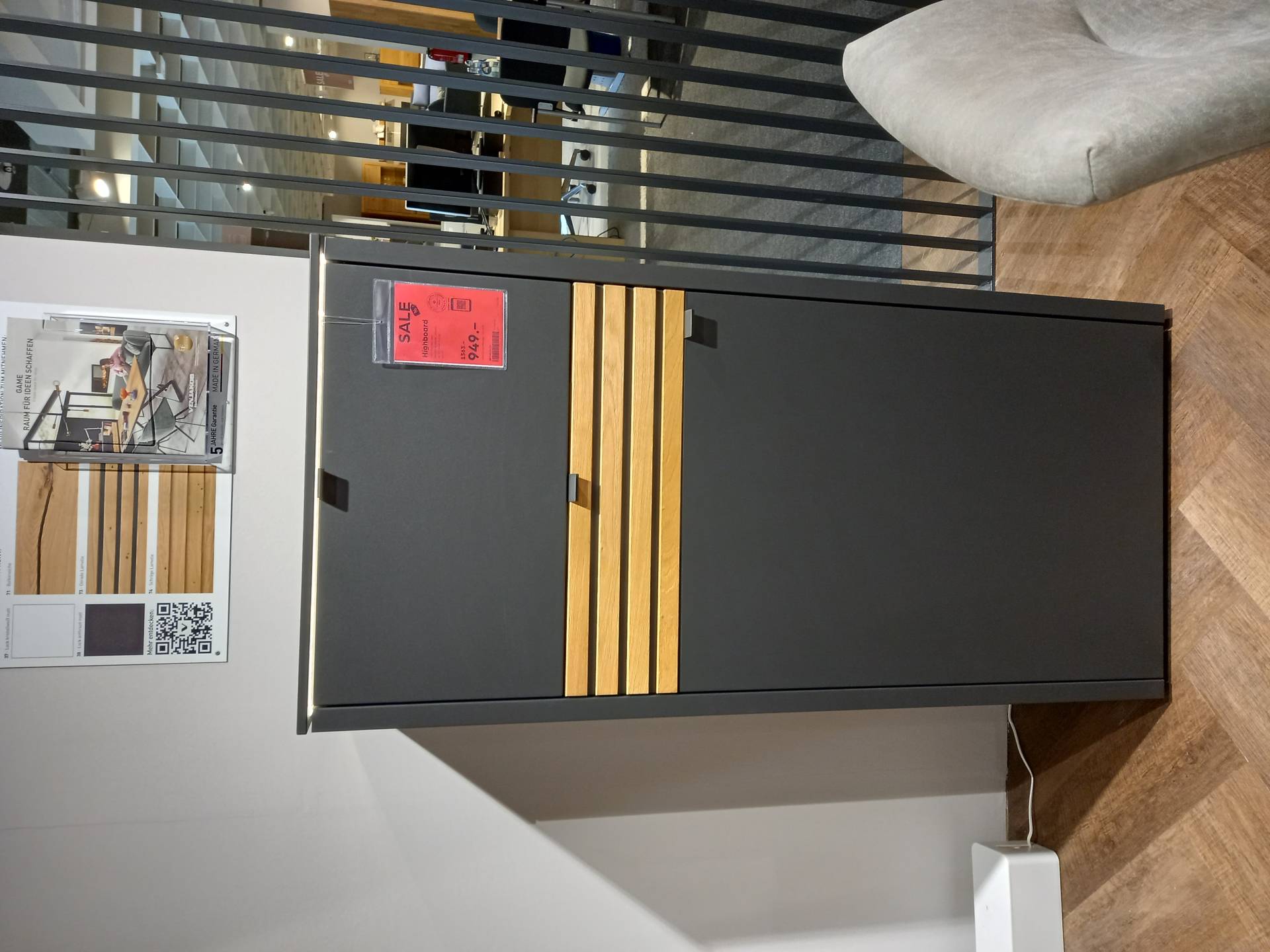 Venjakob Highboard GAME ca. B67 H140 T43 cm in Lack anthrazit matt Venjakob Highboard GAME ca. B67 H140 T43 cm in Lack anthrazit matt von Venjakob