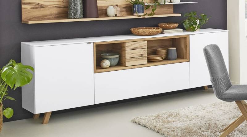 Venjakob Sideboard Andiamo Home in Weiß / Eiche ca. 240 cm breit von Venjakob