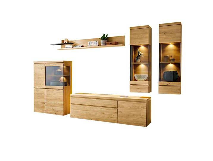 Venjakob V-Plus 3000 Wohnwand VP16 bestehend aus Highboard Lowboard Wandboard und 2x Hängeschrank mit edler Glaseinlage optional mit Beleuchtung Venjakob V-Plus 3000 Wohnwand VP16 bestehend aus Highboard Lowboard Wandboard und 2x Hängeschrank mit edler Glaseinlage optional mit Beleuchtung von Venjakob