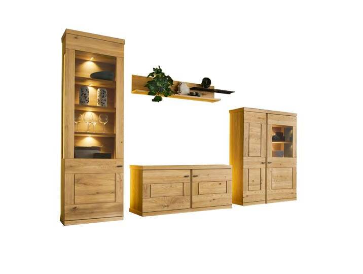 Venjakob next level 3000 teilmassive Wohnwand NE13 mit Vitrine Lowboard Highboard und Wandregal Wildeiche hell soft gebürstet optional Beleuchtung Venjakob next level 3000 teilmassive Wohnwand NE13 mit Vitrine Lowboard Highboard und Wandregal Wildeiche hell soft gebürstet optional Beleuchtung von Venjakob