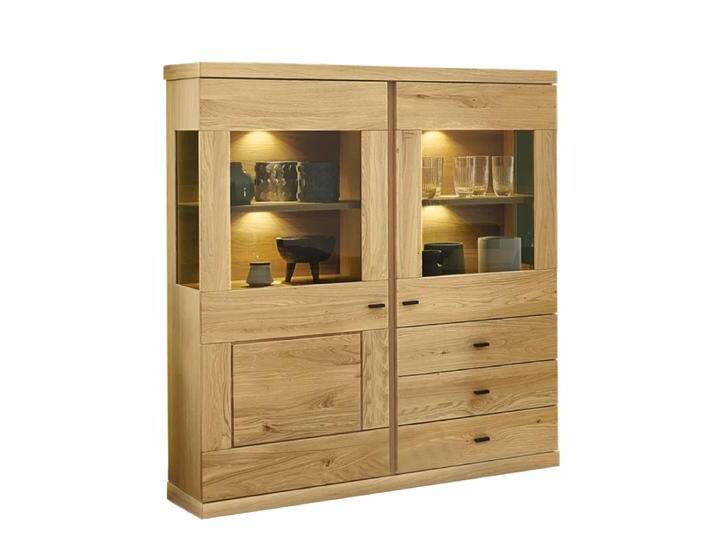 Venjakob next level 3000 teilmassives Highboard 1236 mit 2 Glastüren und 3 Schubkästen in Wildeiche hell soft gebürstet geölt optional mit Beleuchtung Venjakob next level 3000 teilmassives Highboard 1236 mit 2 Glastüren und 3 Schubkästen in Wildeiche hell soft gebürstet geölt optional mit Beleuchtung von Venjakob