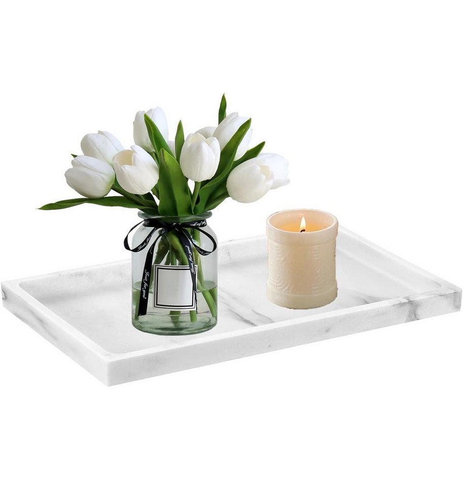 Venkuber Dekotablett Badezimmer Tablett Silikon Ablagetablett (1 St) von Venkuber