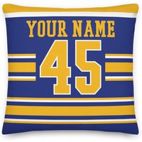 Buffalo Personalisierte Name & Nummer Hockey Kissenbezug, Kissen, Eishockey, Geschenk Für Papa, Vatertag, Sport Dekor, Mama, Säbel von Venmiftees