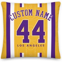 Los Angeles Basketball Personalisierte Name & Nummer Kissenbezüge, Kissenbezug, City Jersey, Dekor, Geschenk Für Papa, Mama, Lakers von Venmiftees