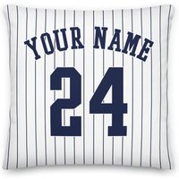 New York Baseball Personalisierte Name & Nummer Kissenbezüge, Kissenbezug, Dekor, Uniform, Geschenk Für Papa, Mama, Sport, Yankees von Venmiftees