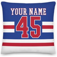 New York Name & Nummer Hockey Kissenbezug, Kissen, Eishockey, Geschenk Für Papa, Vatertag, Sport Dekor, Mama, Rangers von Venmiftees