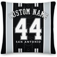 San Antonio Basketball Personalisierte Name & Nummer Kissenbezüge, Kissenbezug, Dekor, Icon Jersey, Geschenk Für Papa, Mama, Sport, Sporen von Venmiftees