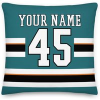 San Jose Personalisierter Name & Nummer Hockey Kissenbezug, Kissen, Eishockey, Geschenk Für Papa, Vatertag, Stanley Cup, Mama, Haie von Venmiftees