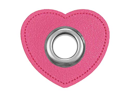 Veno Ösen Patch Herz für Kordeln pink Lederimitat von VENO