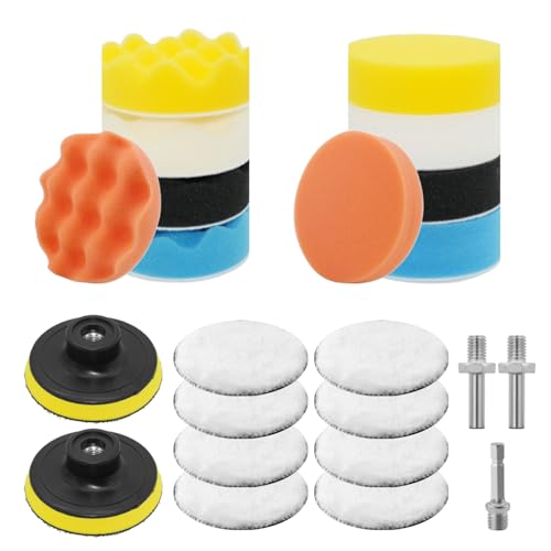 Venprodium 23 Stück Polieraufsatz Akkuschrauber Set, 8cm Polierschwämme Pads, Polierset Auto mit Bohreradapter, Polieraufsatz, Auto Polierpads für Poliermaschine zum Polieren, Schleifen, Wachsen Venprodium 23 Stück Polieraufsatz Akkuschrauber Set, 8cm Polierschwämme Pads, Polierset Auto mit Bohreradapter, Polieraufsatz, Auto Polierpads für Poliermaschine zum Polieren, Schleifen, Wachsen von Venprodium