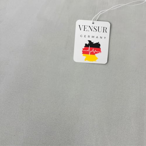 Vensur Kunstleder selbstklebend - Mikrofaserstoff selbstklebend - Selbstklebende Dehnbare Folie in Wildleder Optik - Selbstklebende Innenraum Folie für Auto & Möbel (Hellgrau, 25cm x 150cm) von Vensur