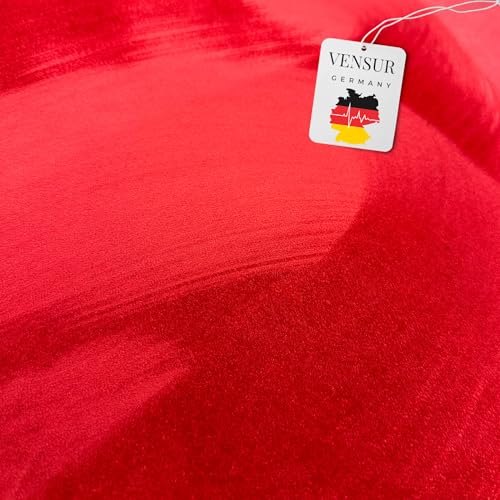 Vensur Mikrofaserstoff selbstklebend - Kunstleder selbstklebend - Innenraum Auto Folie in Wildleder Optik - Selbstklebende Stoff Folie - Folie stretch dehnbar Auto, Haus (Rot, 50cm x 150cm) von Vensur