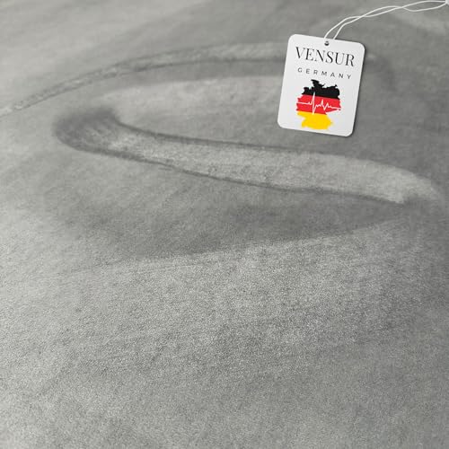 Vensur Mikrofaserstoff selbstklebend - Kunstleder selbstklebend - Innenraum Auto Folie in Wildleder Optik - Selbstklebende Stoff Folie - Folie stretch dehnbar Auto, Haus (Silber-Grau, 200cm x 150cm) von Vensur