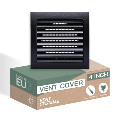 Vent Systems Ø100mm - Außenmaße 148x153mm Anthrazit Lüftungsschlitz-Abdeckung für Trockner, Belüftungsöffnungen und Abluft-Rohr, für den Außenbereich geeignet von Vent Systems