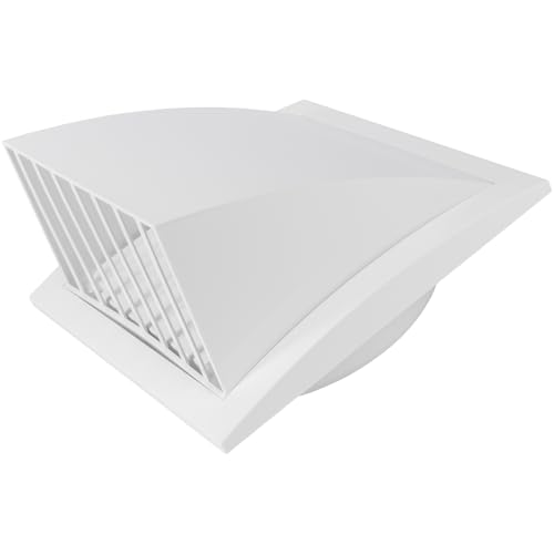 Vent Systems Weiße Ø150mm große Abluftabdeckung – Trocknerhaube – Lüfterhaube – Entlüftungshaube – eindirektionales Kunststoff-Luftzufuhrgitter – Rückschlagventil – Auslasshaube Belüftungsgitter von Vent Systems