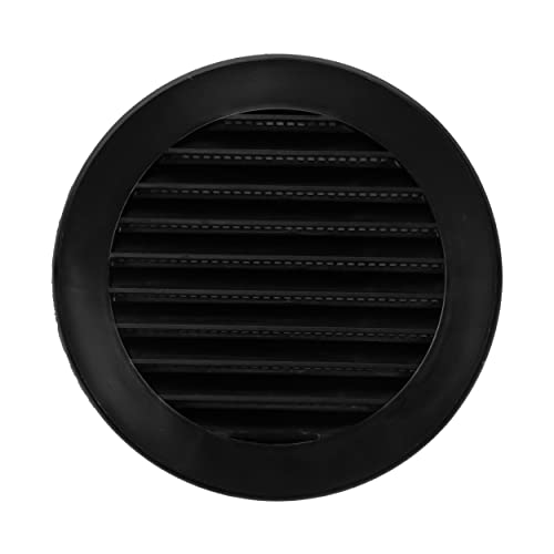 Vent Systems 10 cm/100 mm Schwarz Soffiten-Abdeckung – runde Lüftungsschlitze – Grillabdeckung – eingebauter Insektenschutz – HVAC-Lüftungsöffnungen für Badezimmer, Heimbüro, Küche von Vent Systems