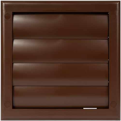 Vent Systems 100 mm Abluftöffnungsabdeckung – Braun – Trockner-Ablufthaube – Trocknerkanal-Abluftabdeckung mit Luftschlitzen – Ablufthaubenkappe – Einseitig-Luftzufuhrgitter aus Kunststoff von Vent Systems