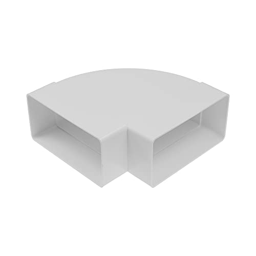 Vent Systems 110 x 55 mm rechteckiger 90° Kanalverbinder – horizontaler Rohreinlass, Auslasskupplung – Heizung, Kühlung, Lüftungsanschluss – HVAC-System-Kanaladapter von Vent Systems