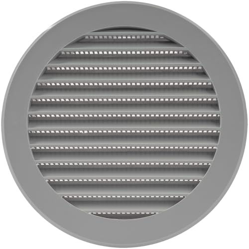 Vent Systems 12,5 cm/125 mm Grau Soffiten-Abdeckung – runde Lüftungsschlitze – Grillabdeckung – eingebauter Insektenschutz – HVAC-Lüftungsöffnungen für Badezimmer, Heimbüro, Küche von Vent Systems
